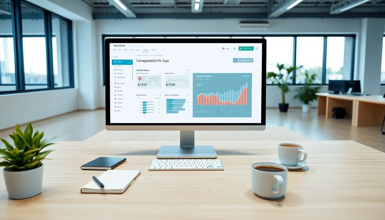 Enhance productivity with enterprise assistant saas dashboard in a modern workspace.