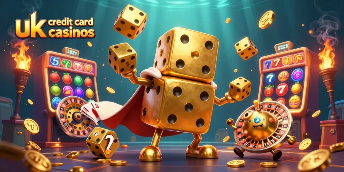 Engage with uk credit card casinos through vibrant illustrations showcasing dynamic slots and game elements.