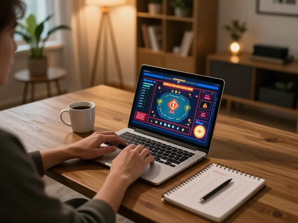 Experience mau777 daftar gameplay on a sleek laptop with vibrant online casino interface