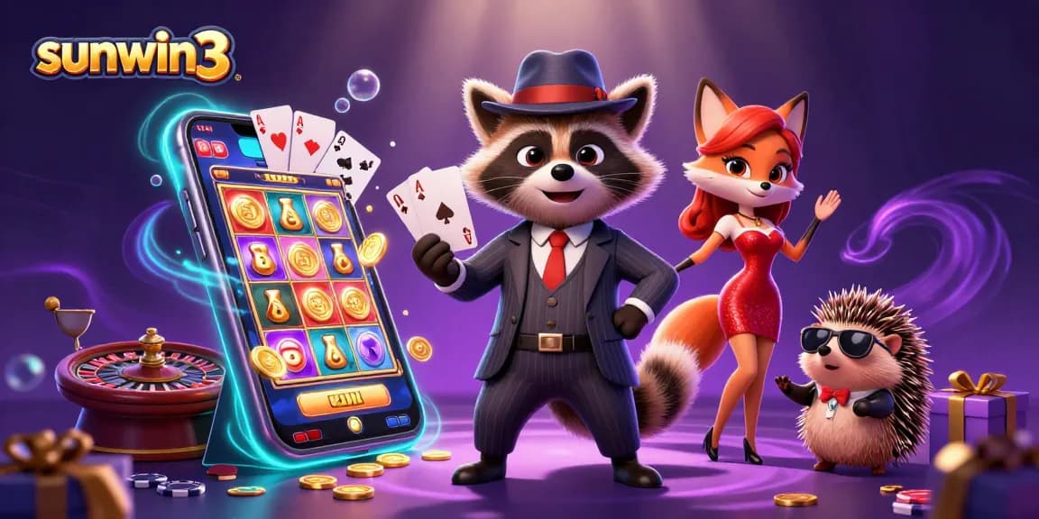 Experience thrilling gameplay at sunwin3 with a suave raccoon, glamorous fox, and bouncer in action!