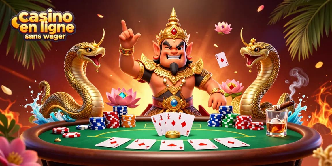 Vivez l'expérience du casino en ligne sans wager avec des cartes de poker et des croupiers hauts en couleur.