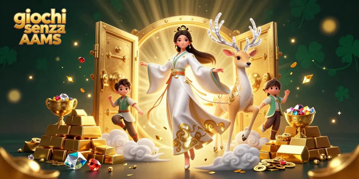 Impegnati con emozionanti giochi senza AAMS in una scenografia di casinò 3D incantevole piena di tesori.