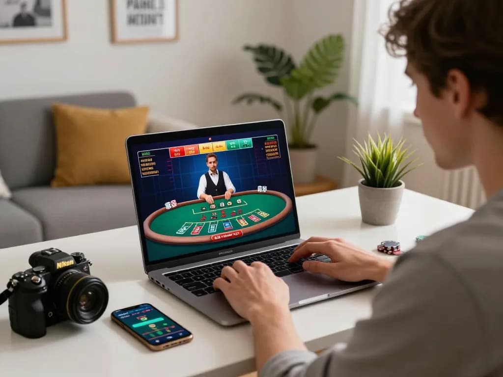 Experience dynamic gaming action with qq8827 while playing blackjack on a laptop at home