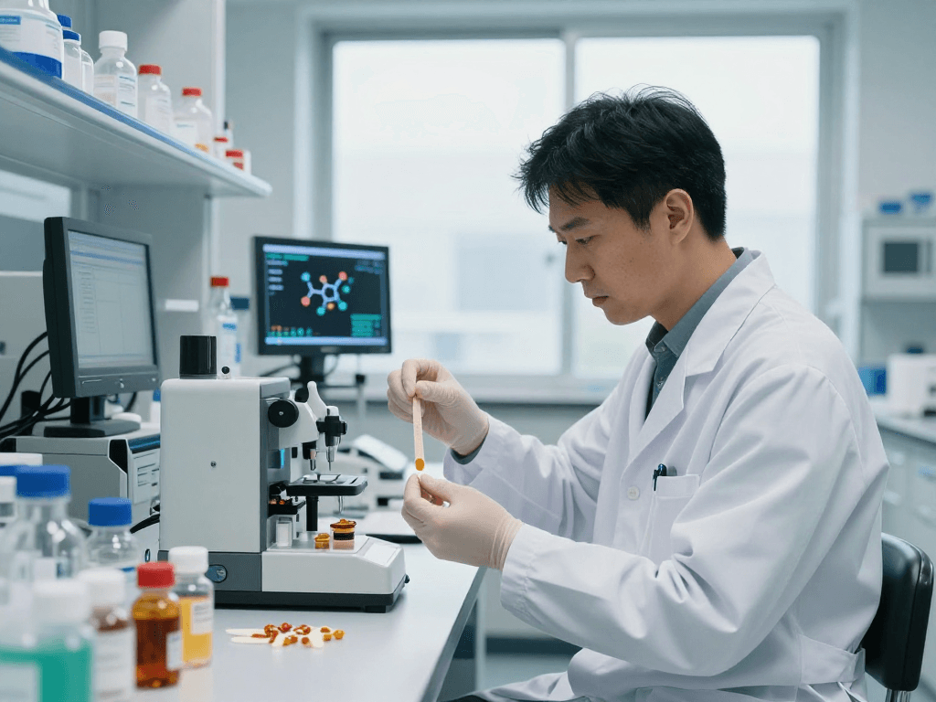 NAD+ benefits demonstrated through precision compound technology in a modern lab.