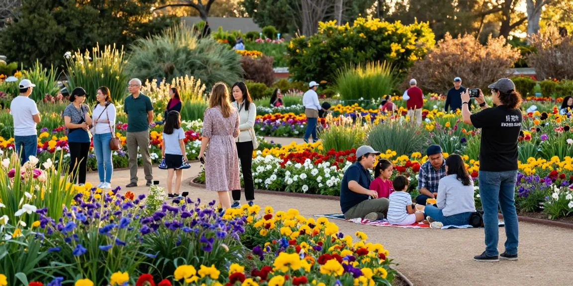 Visitors enjoying vibrant flowers at https://www.thecapayvalleygardentour.com during the holiday season