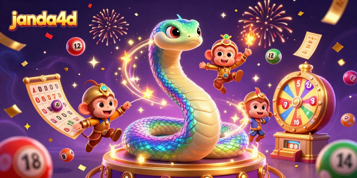Memenangkan jackpot dalam permainan lotere janda4d yang penuh warna dengan suasana meriah dan efek cahaya