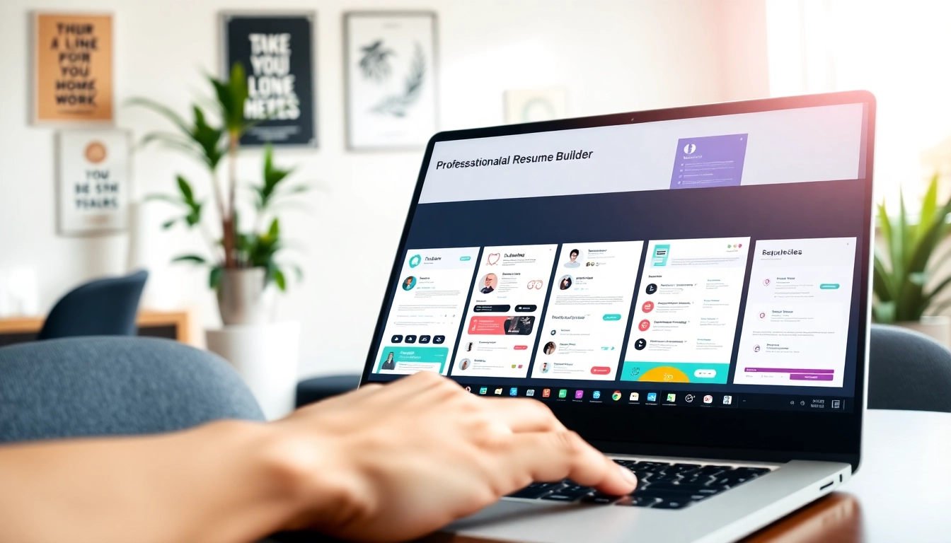 Create a standout resume with this Resume Builder interface featuring customizable templates.