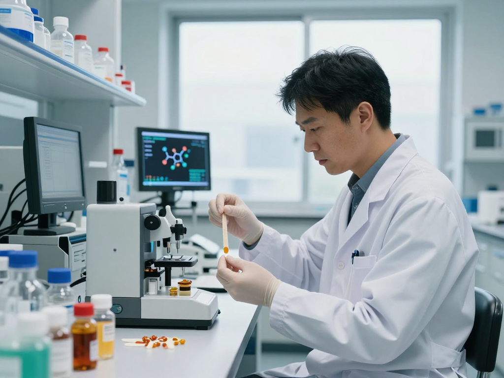 NAD+ benefits demonstrated through precision compound technology in a modern lab.