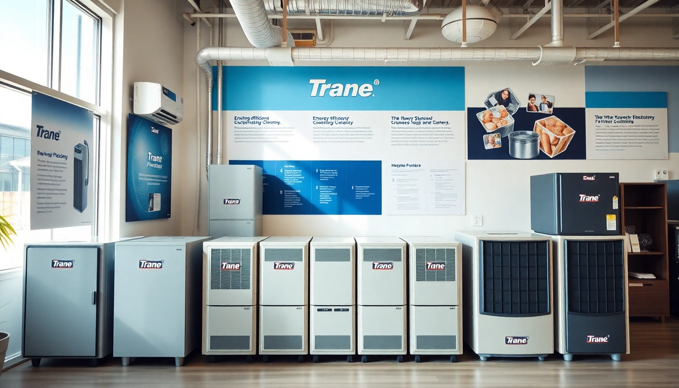Engage with a Trane furnace dealer demonstrating top HVAC solutions in a sleek showroom.