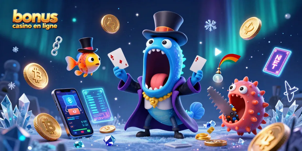 Expérimentez le monde magique des bonus casino en ligne dans une scène vibrante de vie marine.