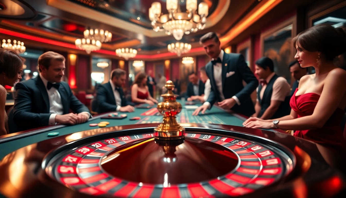 Vivez l'excitation dans un casino fiable en ligne avec des joueurs engagés à une table de roulette.