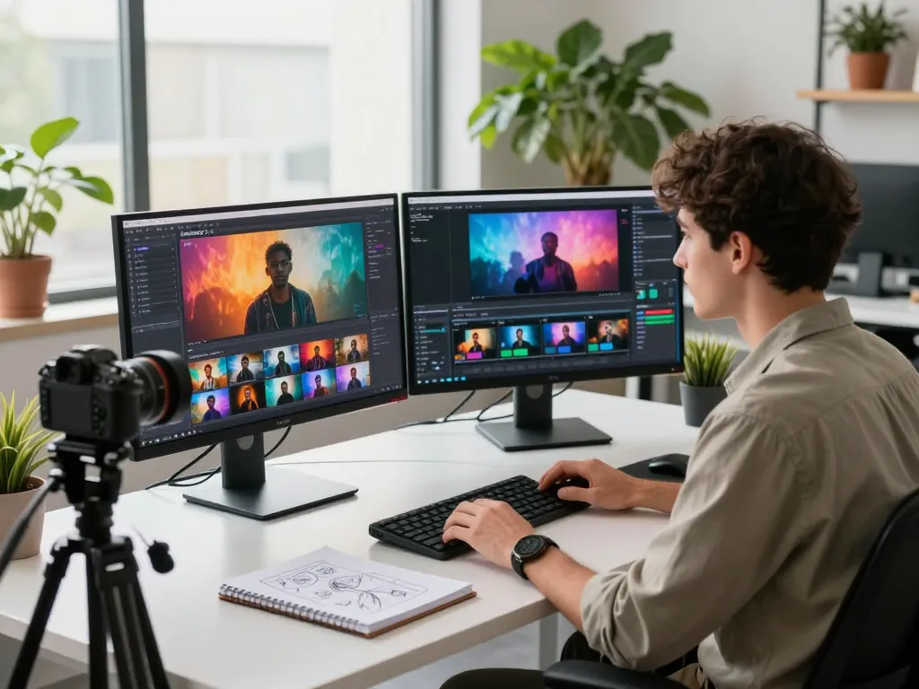 Creating videos with ai seedance 2.0 in a modern workspace, showcasing innovative content creation.