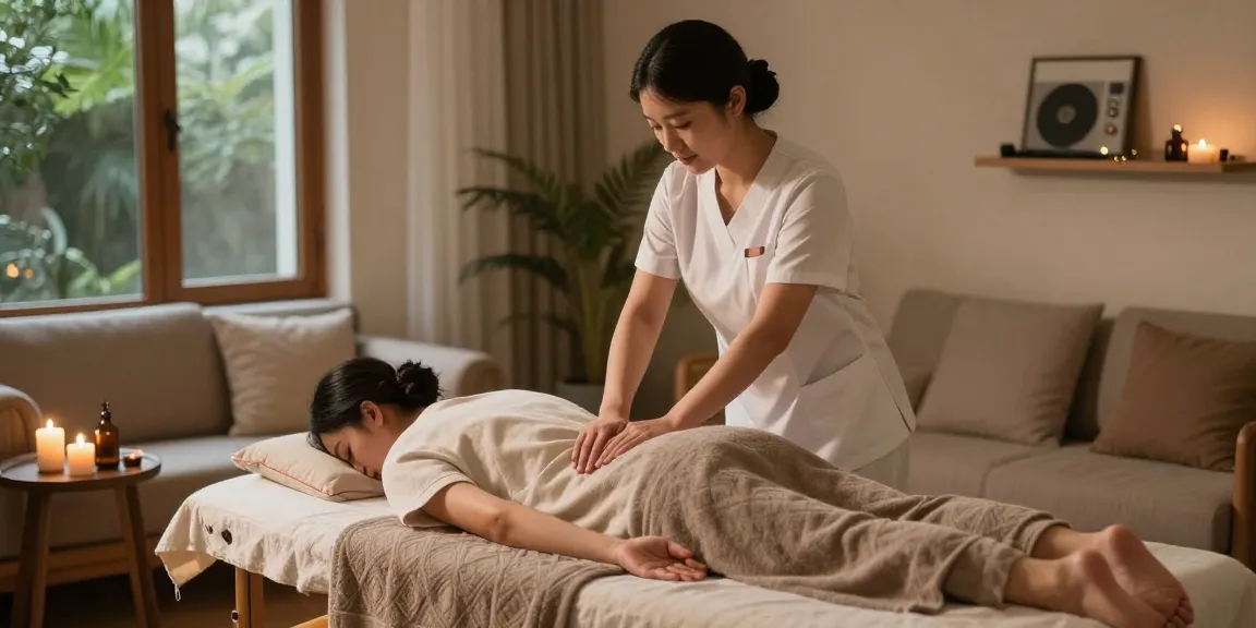 화정출장안마에서 전문 마사지사가 편안한 마사지 서비스를 제공하는 장면