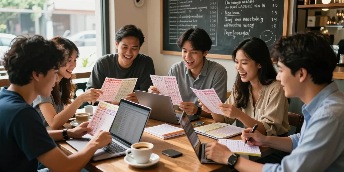 Diskusi angka untung di kafe lokal dengan penggemar togel yang bersemangat