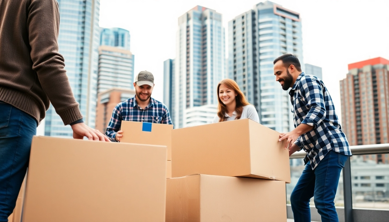 Best movers in Vancouver helping clients with their relocation amidst an urban backdrop.