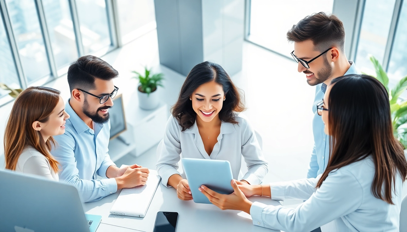 Visual representation of enterprise assistant saas promoting collaboration in a modern office.