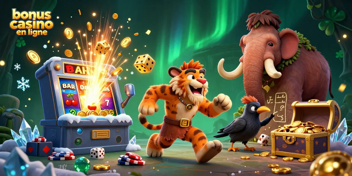 Explorez le bonus casino en ligne avec cette illustration captivante de jeux de casino en 3D.