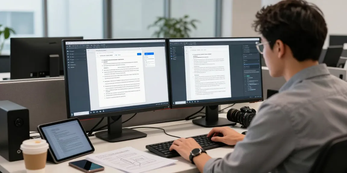 AI specialist using tech to detect fake PDFs in modern office