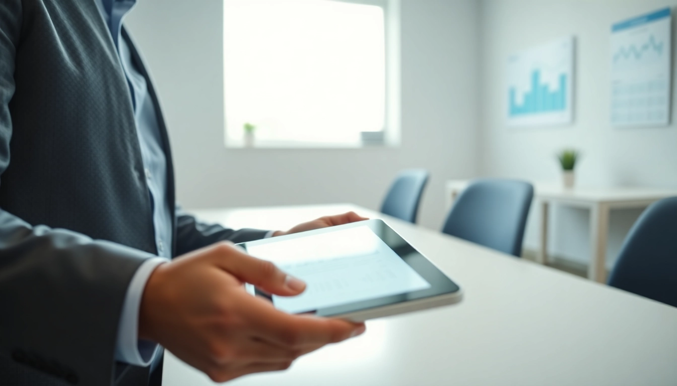 Conducting Bid-No-Bid Analysis in a modern office with digital tools and professional focus.