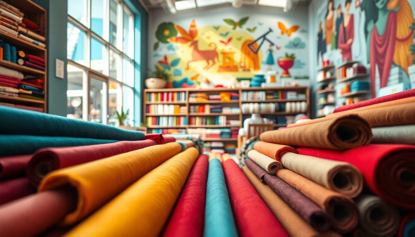 stoffen online bestellen bij een kleurrijke stoffenwinkel met diverse stoffen.