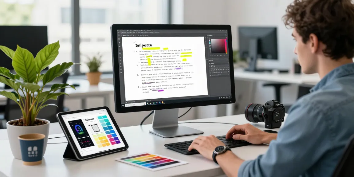 Capture of Snipaste in use, showcasing efficient screenshot tools in a modern workspace.