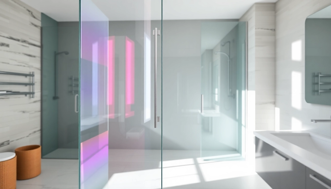Luxurious glass shower doors enhance a modern bathroom's elegance and functionality.