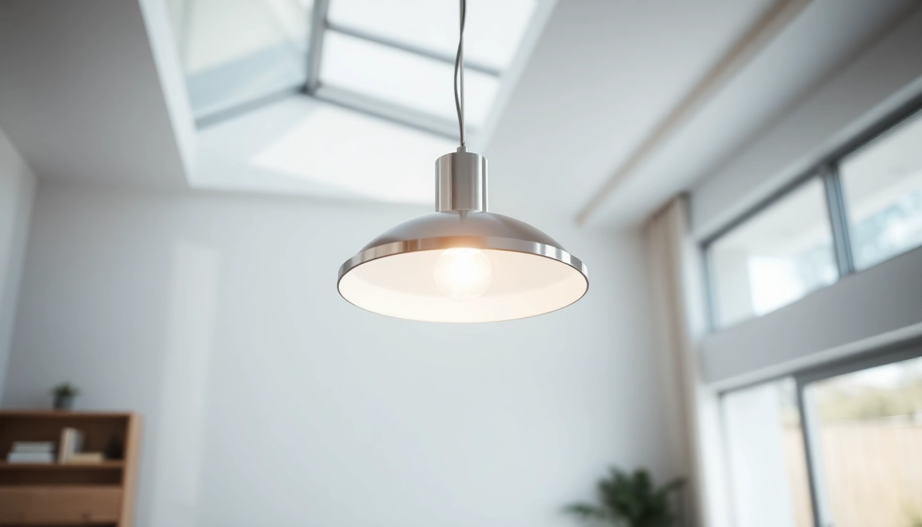 Sleek illumination from a modern pendant light enhancing a minimalist living space.