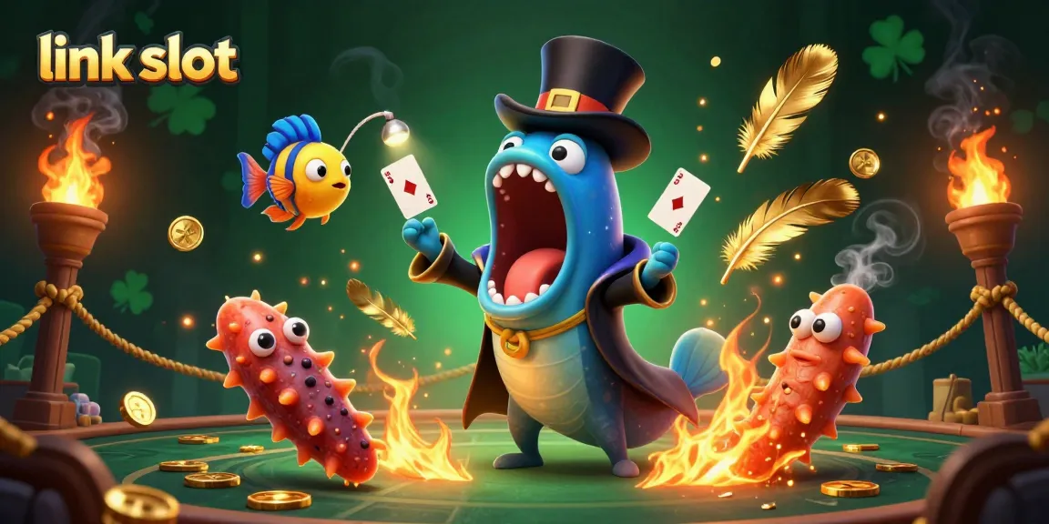 Engage with link slot as a vibrant illustration featuring a bioluminescent eel and anglerfish amid gaming magic.