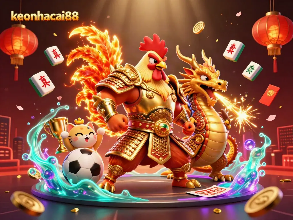 Engage with keonhacai88 to experience dynamic sports betting insights in a vibrant illustration.