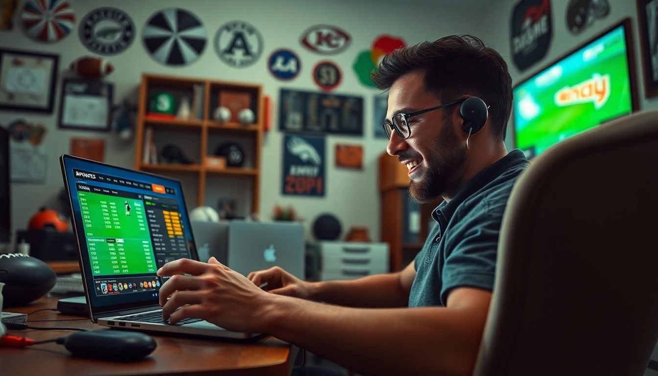 Engaged user participating in online sports betting Alabama, showcasing excitement and focus.