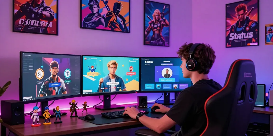 Engaging virtual social adventure with Status AI avatars in a colorful gaming setup.