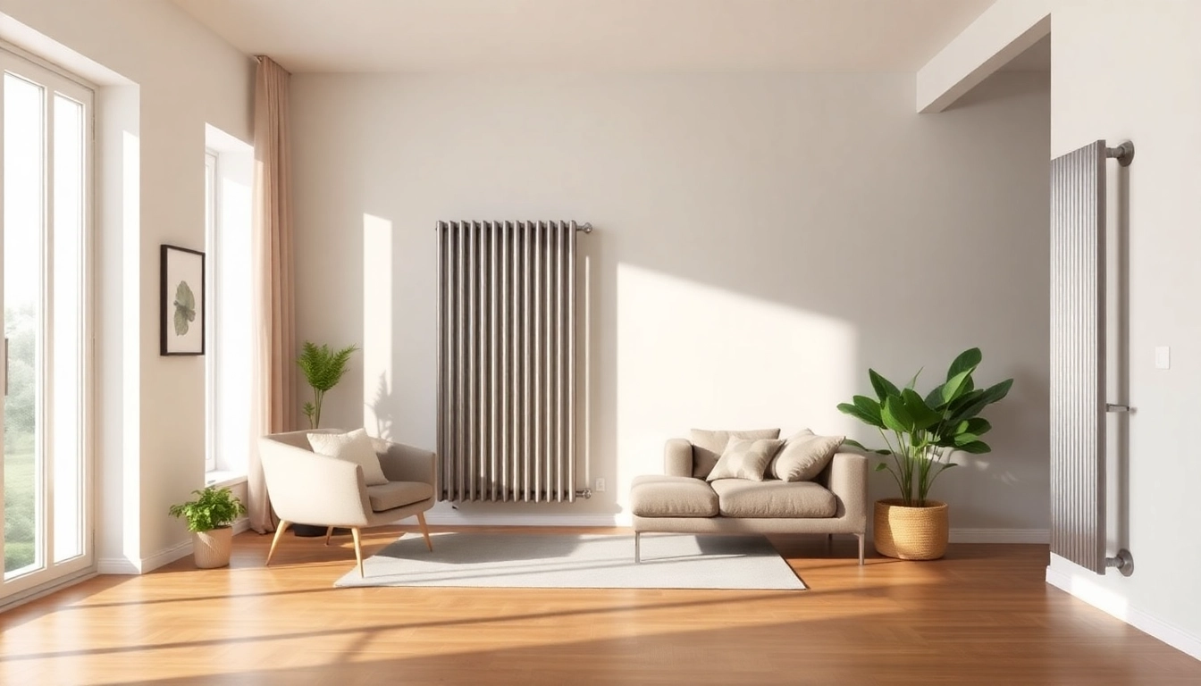 Effiziente heizkörper Installation in modernem Wohnraum mit eleganten Designelementen.
