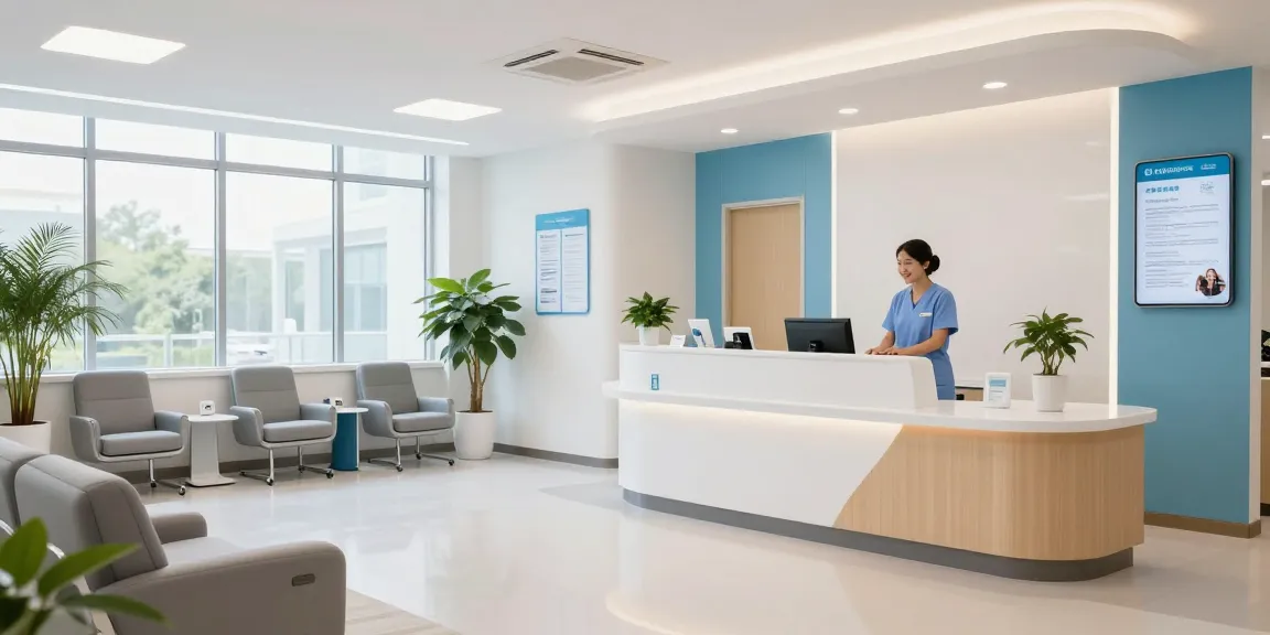 Health insurance for truck drivers in a welcoming healthcare clinic, showcasing patient care and medical services.