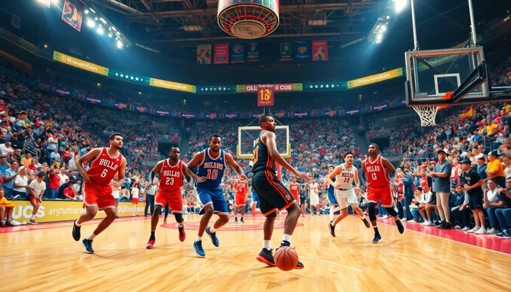 nba중계 열기가 넘치는 농구 경기 중 선수들이 집중하는 모습