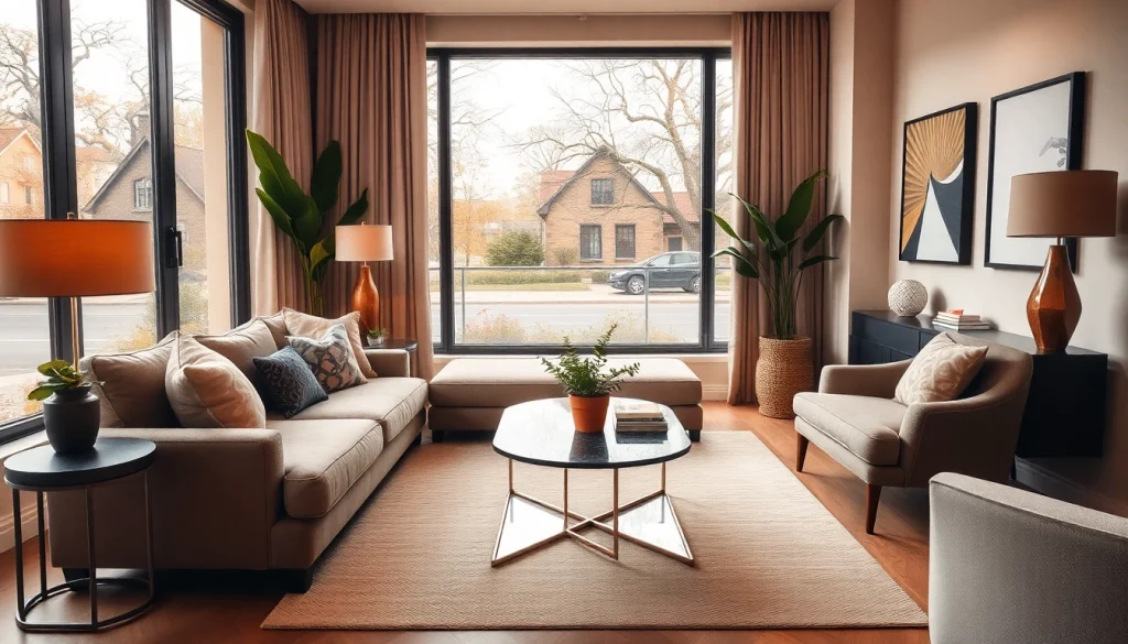 Accommodation in a cozy living space with stylish furnishings and natural light ambiance.