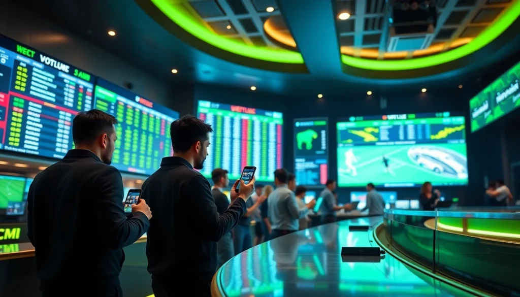 Explore the vibrant environment of sports betting sites India, showcasing engaging interfaces and enthusiastic bettors.