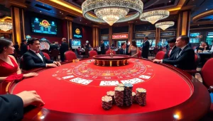 Experience the thrill of play at Baccarat tables from https://jun88buzz.info/ with vibrant chips and cards.