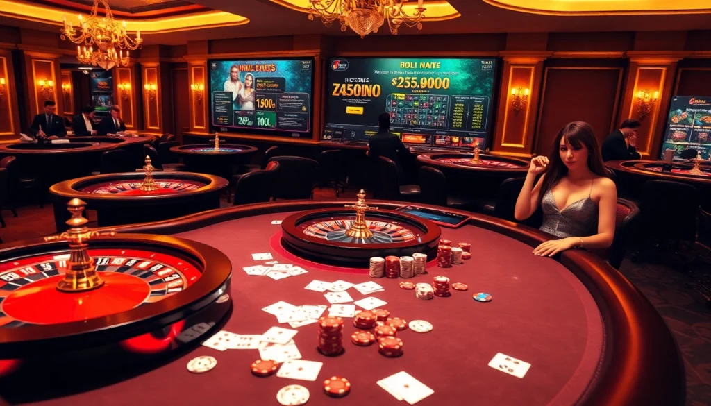 Experience the thrill of high-stakes gaming with https://nohu.business/ showcasing luxurious casino elements and gameplay excitement.