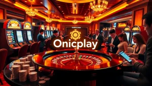 Experience the thrill of gambling with Onicplay at an upscale casino setting.