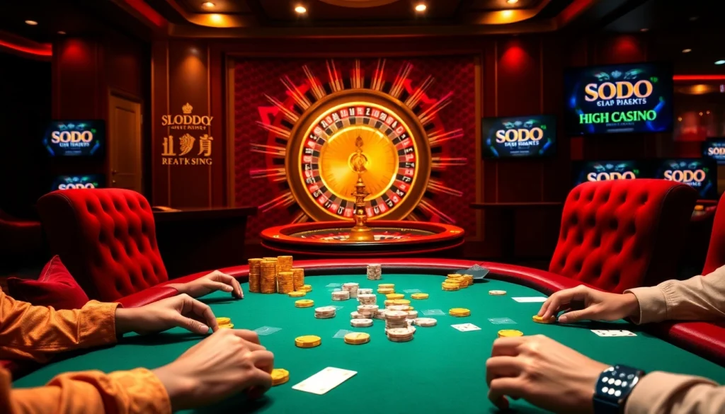 Experience the thrill of SODO Casino with engaging poker games and vibrant casino tables.