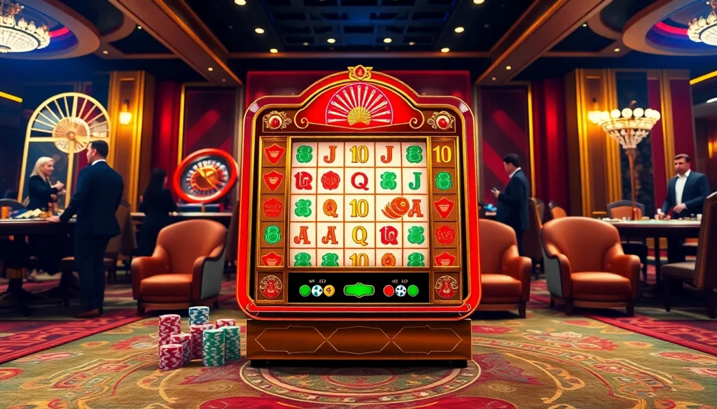 Terlibat dengan demo slot Mahjong di lingkungan kasino mewah yang penuh kegembiraan dan visual yang hidup.