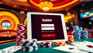 Place bets easily with sbobet login on a digital tablet at a luxury casino.