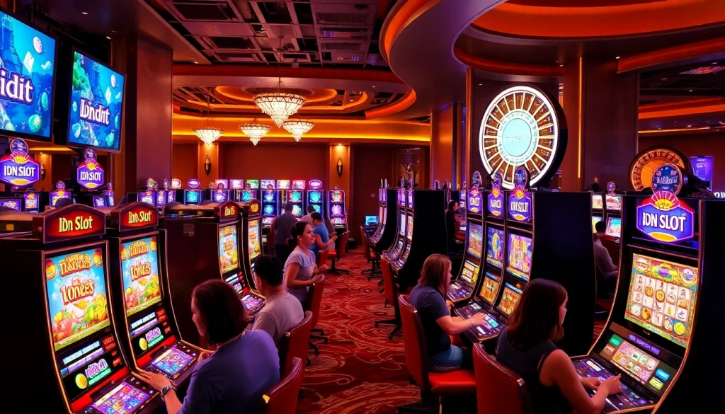 Engaging players at idn slot machines in a vibrant casino atmosphere.