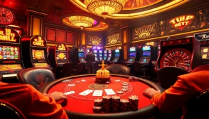 Experience the thrill of gambling at 7upbet with luxurious casino tables and exciting games.