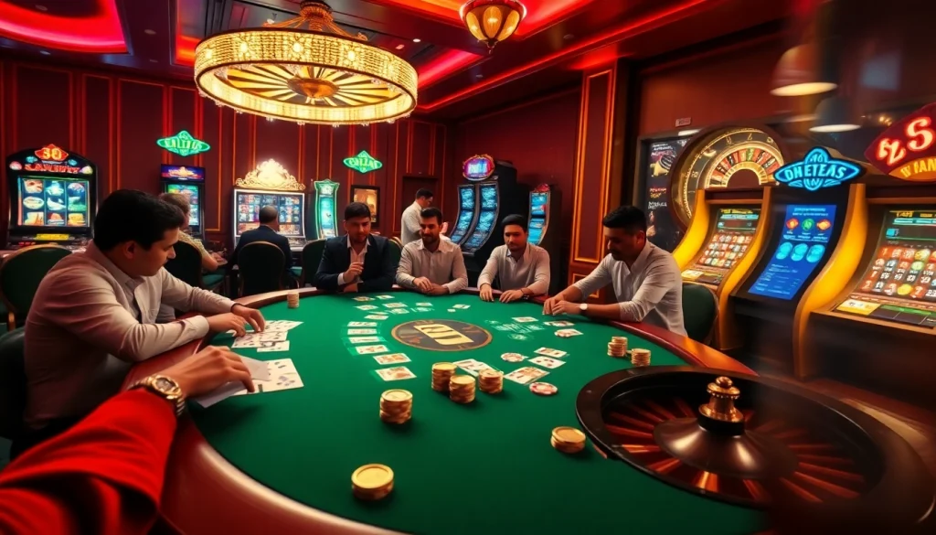Emballés par l'excitation d'un casino fiable en ligne, les joueurs profitent du poker et de la roulette dans un cadre luxueux.