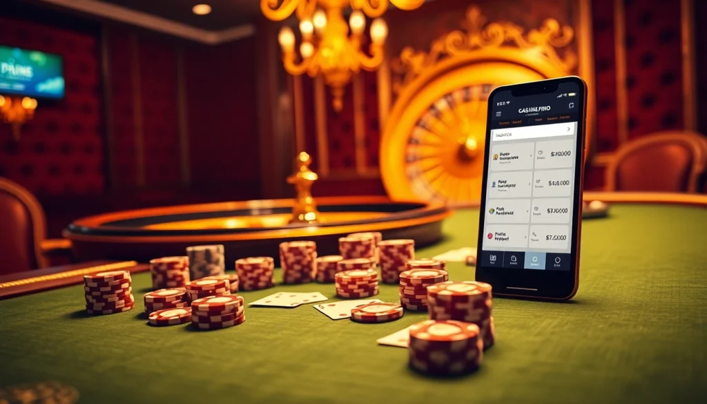Vivez l'excitation du casino fiable en ligne avec une table de poker luxueuse et une interface de paris numériques.
