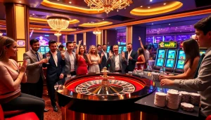 Vivez l'excitation dans un casino fiable en ligne sophistiqué avec des tables vibrantes et des joueurs animés.