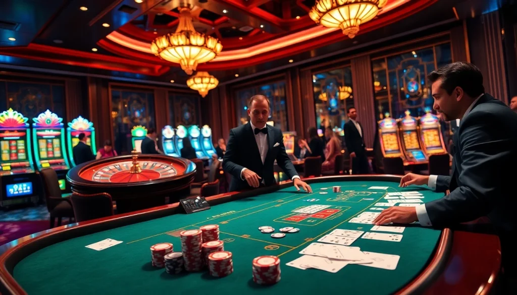 Une expérience de jeu passionnante dans un casino fiable en ligne avec des jetons de poker vibrants et l'action de la roulette.