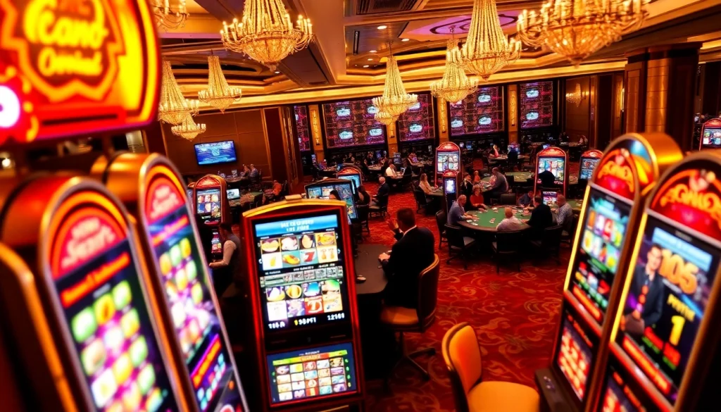 Engaging with the leci123 application in a luxurious casino setting filled with games and excitement.
