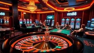 Experience thrilling gaming action at mm88 with vibrant roulette, poker, and slot machines.